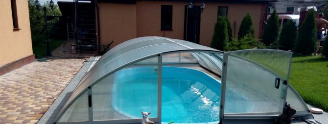 Павильон для бассейна своими руками: возведение “крыши” из поликарбоната