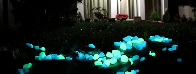 Светящиеся камни для ландшафтного дизайна: приемы светового декора участка