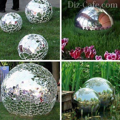 Зеркальные мозаичные шары для сада