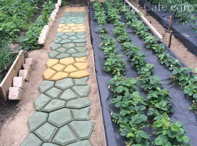 как сделать цветной цементный раствор для садовой дорожки